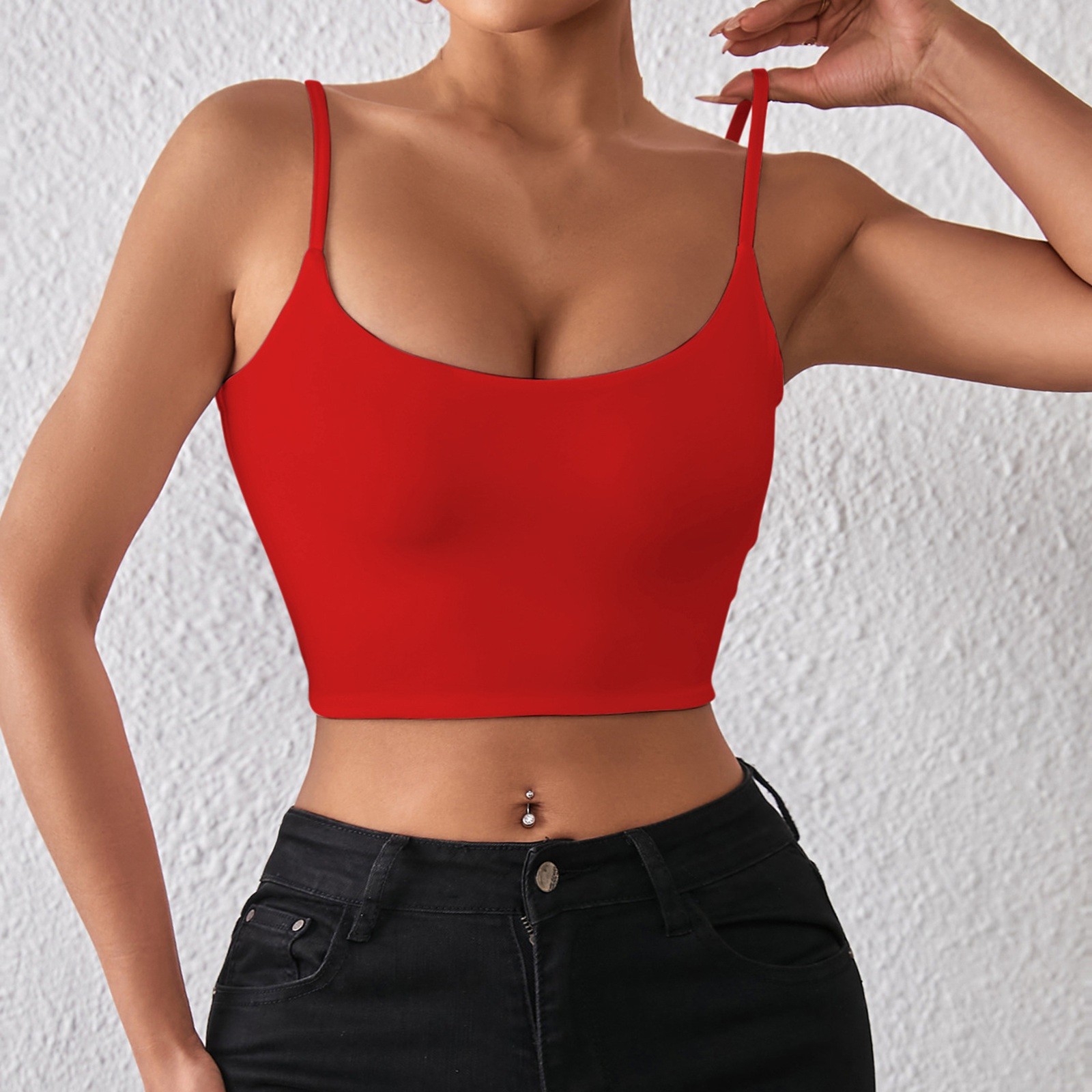 thumbnail image 2 of Top corto sexy - Diseño con tirantes en la espalda y corazones - Prenda interior/exterior informal para el verano, 2 of 5